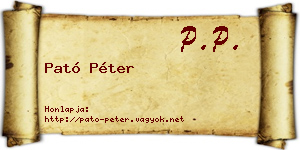 Pató Péter névjegykártya