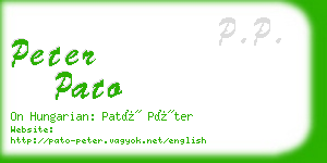 peter pato business card